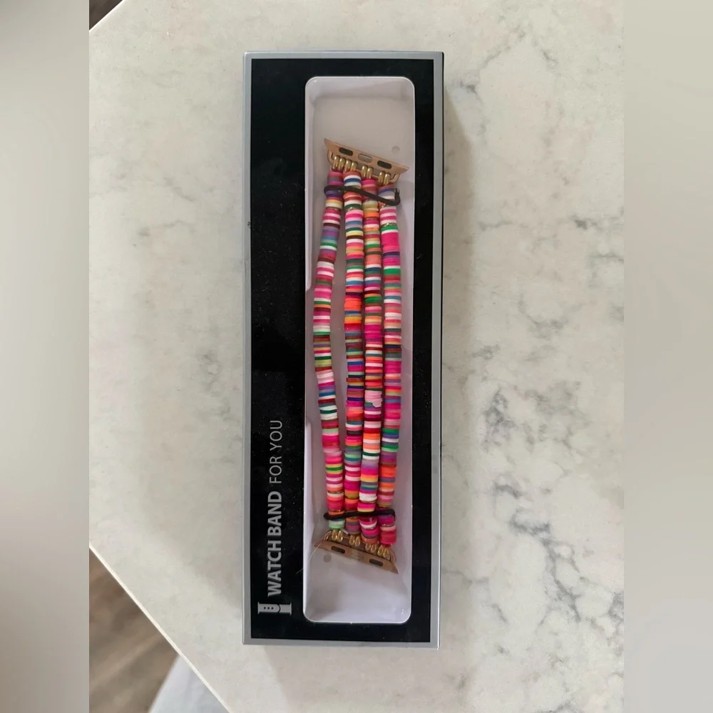NWT - Stretchy colorful beaded Apple Watch Band